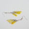 Fringy Yellow Glass Dangle Earrings